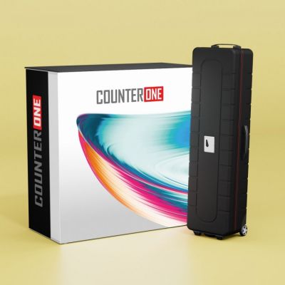 Mostrador Caja de Luz Portátil Counter One LED UP Con Maleta y Telas Incluidas