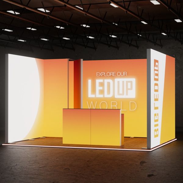 Stand Retroiluminado con Cajas de Luz Portátiles Modulares BIG LED UP 5×4 m