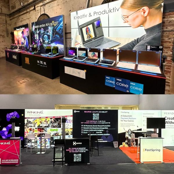 Stand Retroiluminado con Cajas de Luz Portátiles Modulares BIG LED UP 5×4 m