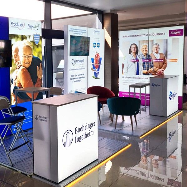 Mostrador Caja de Luz Portátil Counter One LED UP Con Maleta y Telas Incluidas