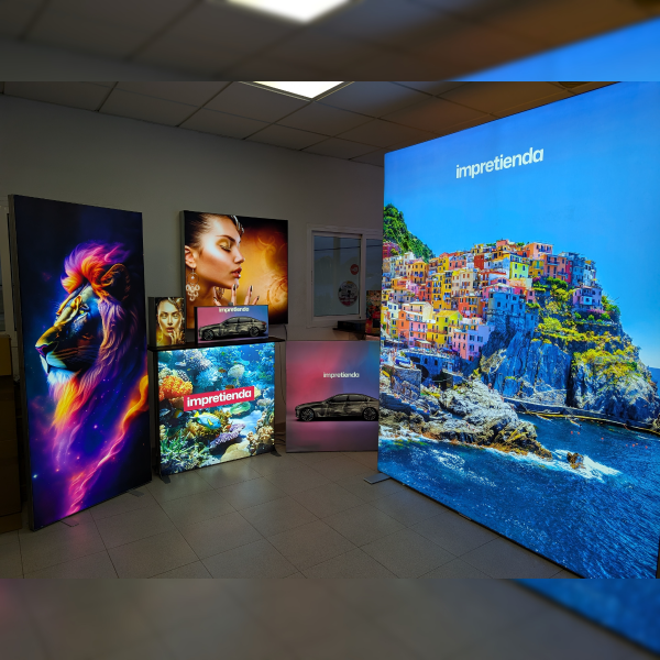 Tela Backlight FR 175g + Tela Blanca Opaca Reflectante para Cajas de Luz