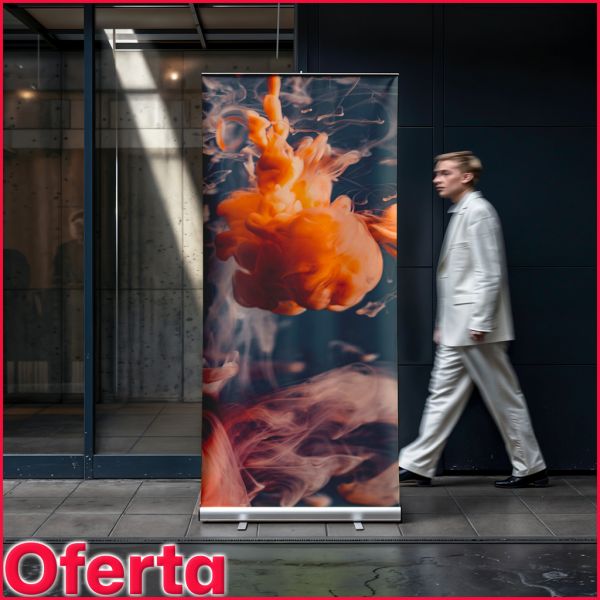 Oferta C!Print Enrollable Roll Up de 85x200 cm con impresión en Lona FR 450 g