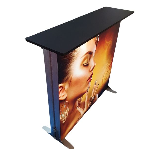Mostrador Caja de Luz Doble Cara 100x100 cm Impresión en Tela Backlight