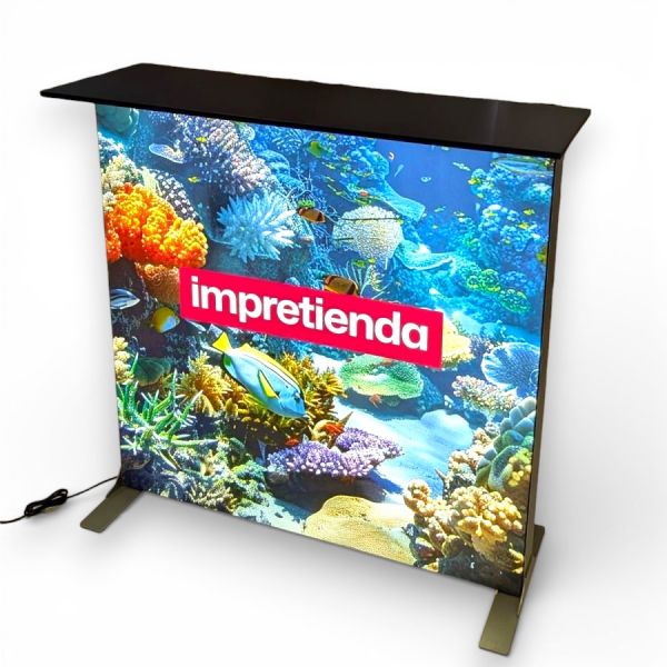 Mostrador Caja de Luz Plegable Portátil Doble Cara 100x100 cm con Telas Backlight Incluidas (Oferta hasta 30/4)