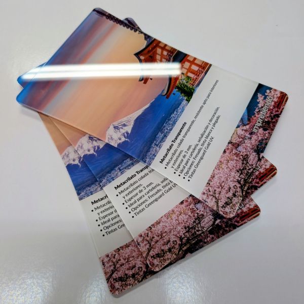 Metacrilato Transparente 3 mm Impresión Una Cara
