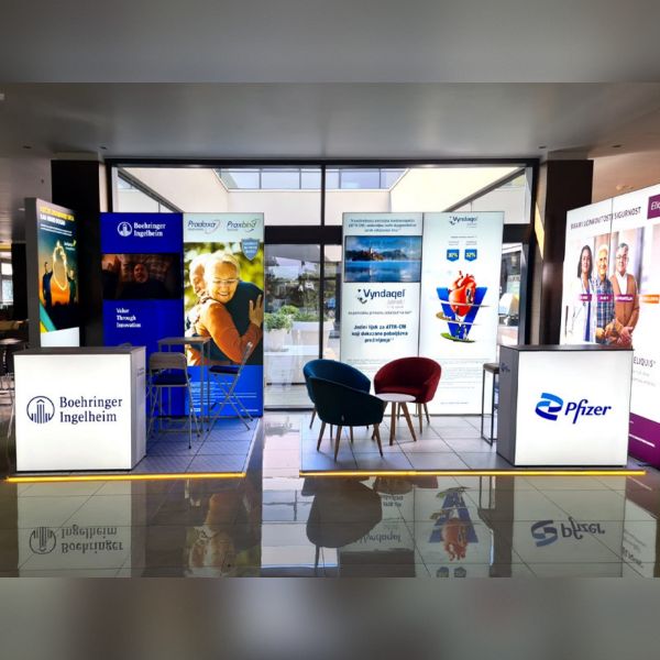 Mostrador Caja de Luz Portátil Counter One LED UP Con Maleta y Telas Incluidas