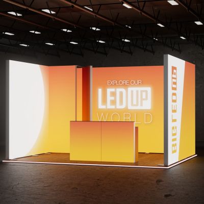 Stand Retroiluminado con Cajas de Luz Portátiles Modulares BIG LED UP 5×4 m