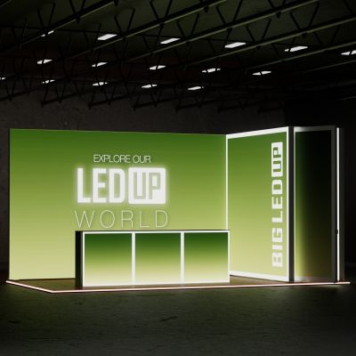 Stand Retroiluminado con Cajas de Luz Portátiles Modulares BIG LED UP 6×3 m