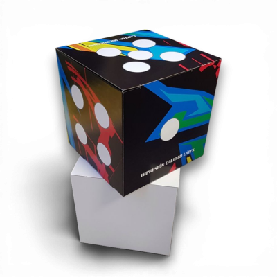 Cubo en Cartón Microcanal 3 mm 6 Caras Impresas - Impresión Fotográfica