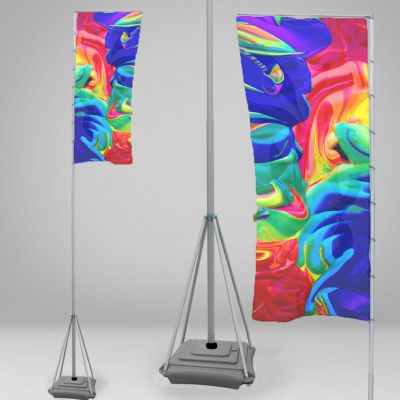 Mástil Exterior Portátil con Bandera Sublimada