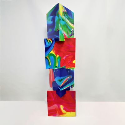 Tótem Triangular Encajable en Cartón Doble Microcanal 3 mm 47 cm - 4 alturas