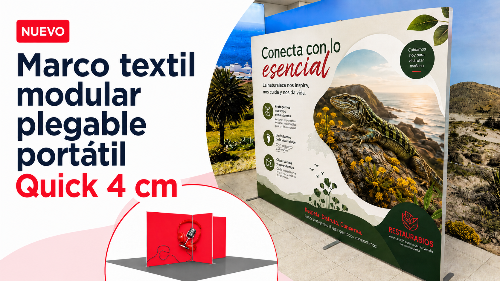 Marco textil Quick 4 cm: nuevo módulo 150 cm