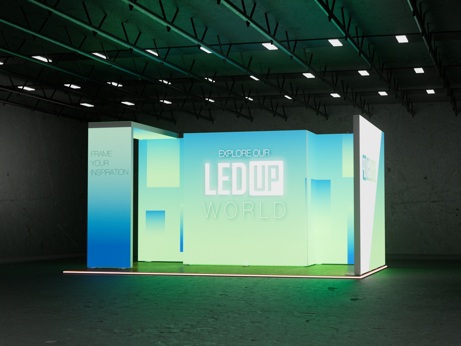 Stand Modular BIG LED UP 6x4 - Estructura completa con puente iluminado