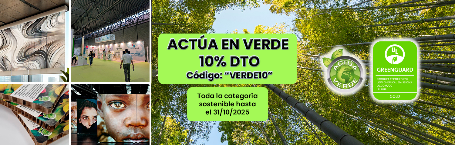 Banner Impretienda Actúa en Verde - Materiales Sostenibles