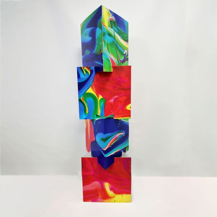 Tótem Triangular Encajable en Cartón Doble Microcanal 3 mm 47 cm - 4 alturas